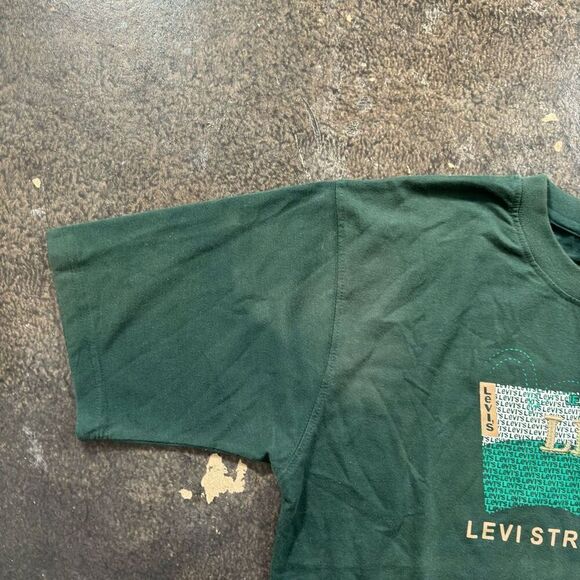 Vtg Levi’s Red Tab Green Short Sleeve T-Shirt Embroidered Logo Mens 2XL Read Bio - Picture 4 of 16